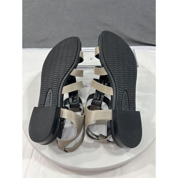 Clarks Artisan Viveca Myth Sandals Shoes Flats Women SZ 8.5 Gladiator Sage Gray - Picture 11 of 13